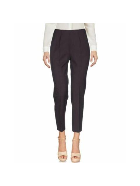 Other Designers Piazza Sempione Purple Wool Straight Leg Ankle Crop Pant SZ 48 IT NWT