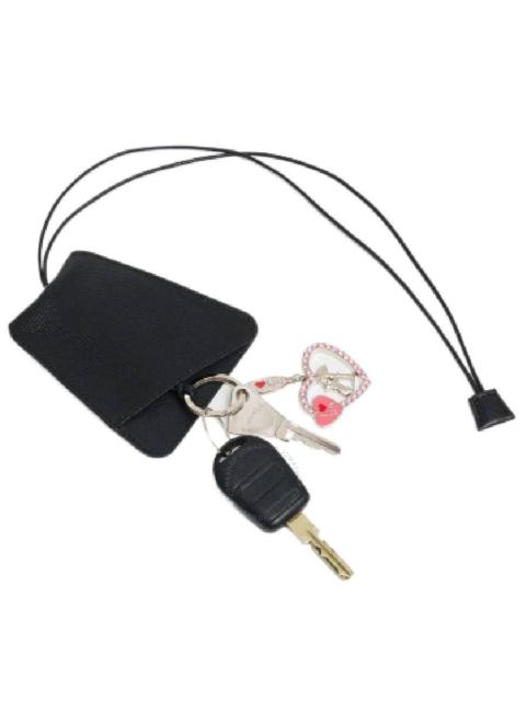 Other Designers Cahu Leatherembossed Logo Bell Keychain