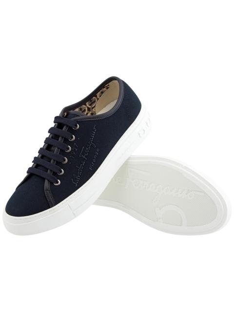 FERRAGAMO Salvatore Ferragamo Men's Mediterr Low Cut Sneakers In Blue Marine