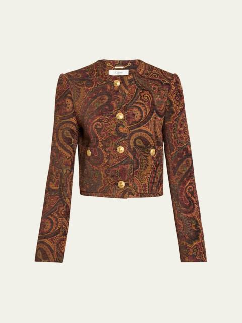 Chloé Paisley Velvet Single-Breasted Jacket