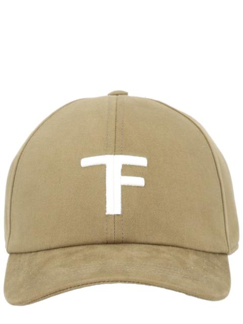 TOM FORD MONOGRAM BASEBALL CAP WITH LEATHER STRAP