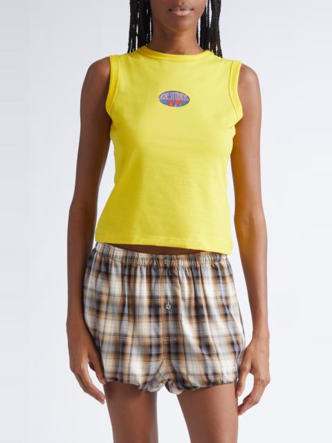 Acne Studios Acne Studios Etch Market Stretch Cotton Tank in Bright Yellow at Nordstrom
