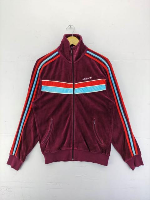 adidas Adidas Velvet Sweater Zipper 3 Striped On Sleeve