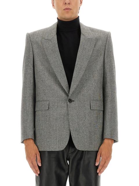 SAINT LAURENT Saint Laurent Men Single-Breasted Wool Flannel Jacket