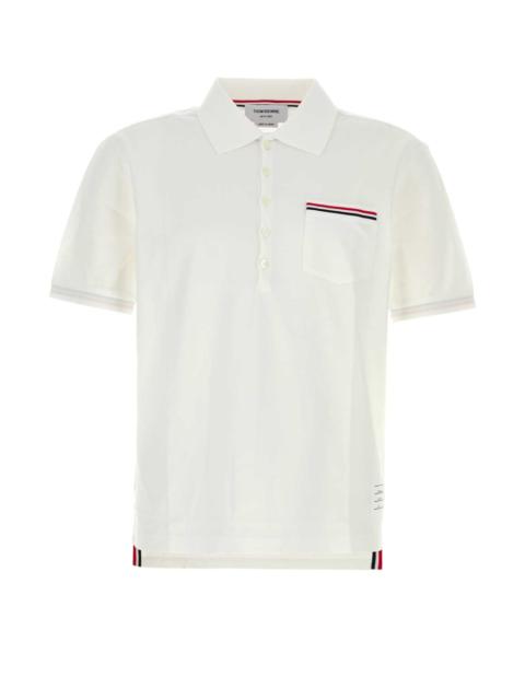 Thom Browne Men White Piquet Polo Shirt