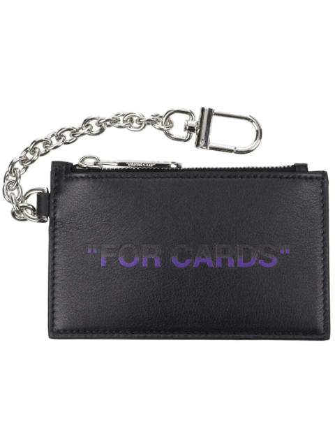 Off-White OFF-WHITE Card Case Quote Key Ring Black/Violet