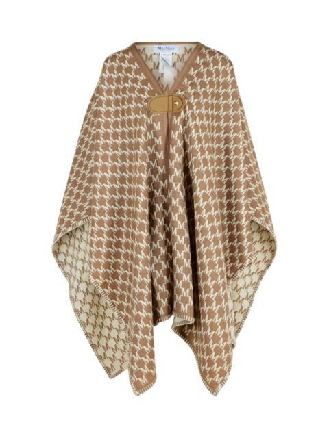 Max Mara 'editti' Hood In Virgin Wool And Brown Cotton
