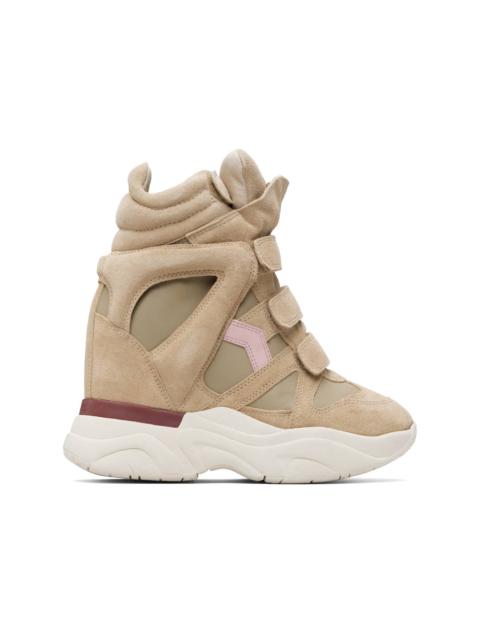 Isabel Marant Beige & Pink Balskee Sneakers