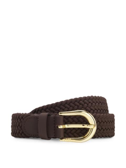BOSS WOVEN BELT WITH LEATHER TRIMS