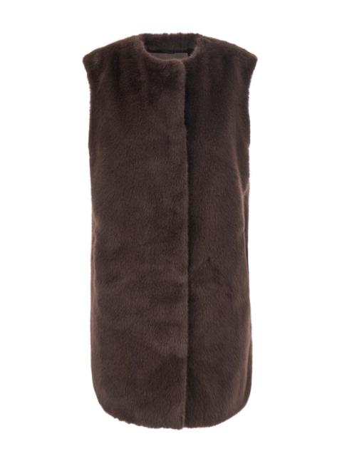 Herno Herno Women Brown Fur With Round Collar In Faux Fur Woman