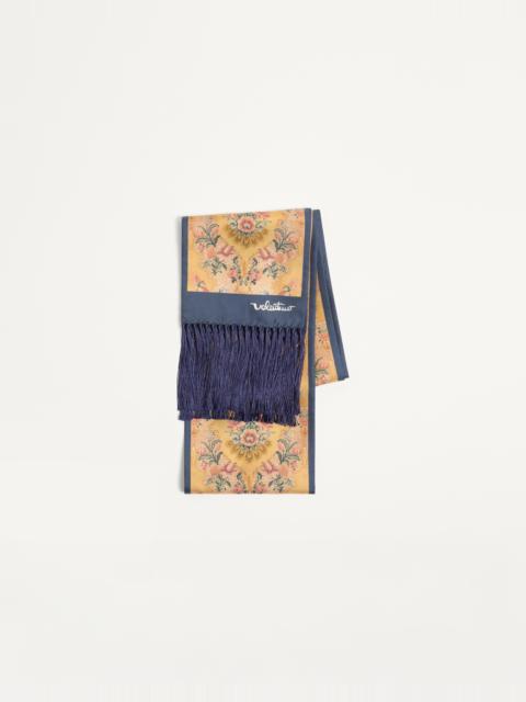Valentino APRÈS L'HIVER BANDEAU SCARF IN SILK WITH FRINGES