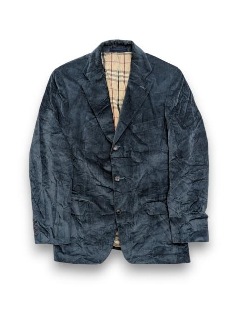 Burberry Corduroy Gray Blazer Nova Check Vintage Velvet