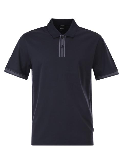 BOSS Boss Men Cotton Polo Shirt With Contrast Placket