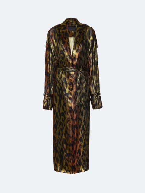 LAPOINTE Lurex Leopard Trench Coat