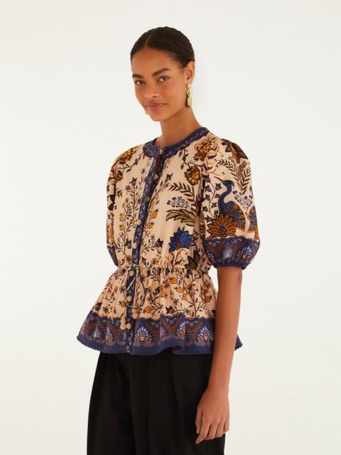 FARM RIO Pink Marvelous Garden Blouse