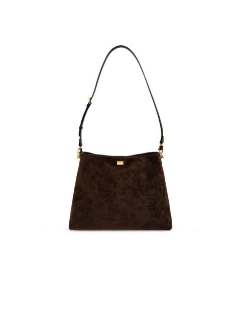 Dolce & Gabbana DOLCE & GABBANA Vittoria Brown Suede Shoulder Bag New & Auth