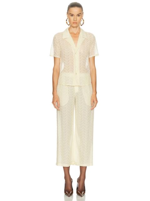 SAINT LAURENT Short Sleeve Jumpsuit