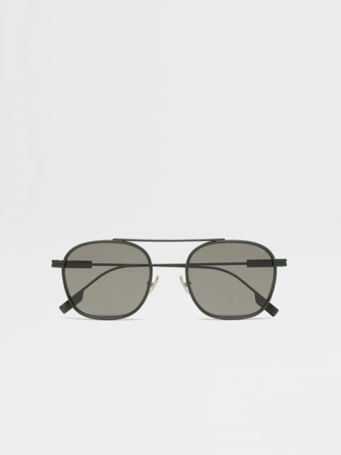 ZEGNA DARK GREEN ORIZZONTE I METAL SUNGLASSES