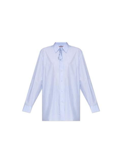 GUCCI GUCCI Blue Striped Shirt New & Authentic (Women's size:IT 36
