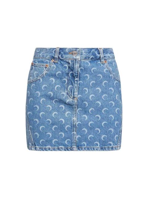 Marine Serre Light blue denim Moon Laser miniskirt