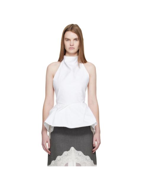 MAGDA BUTRYM White Halter Peplum Blouse