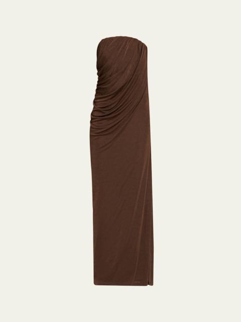 ANNA QUAN Zella Draped Strapless Dress