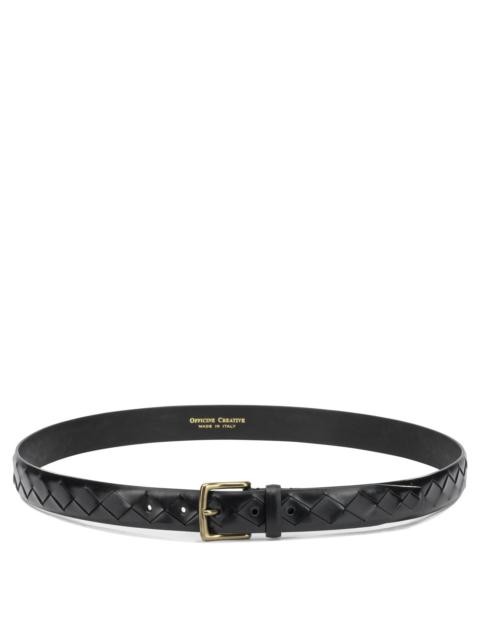 OFFICINE CREATIVE Officine Creative OC Strip Leather Belt Black