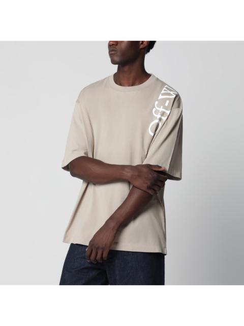 Off-White Off-White Beige Cotton Crew-Neck T-Shirt With Printed Logo Men