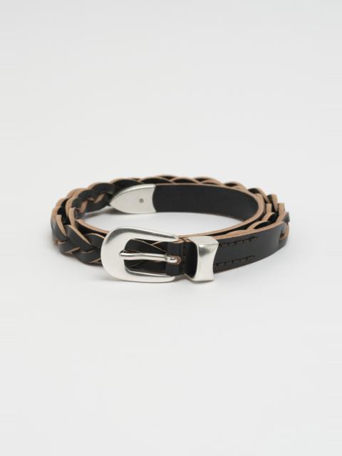 Our Legacy Belt 2 cm Braided Belt Black Leather