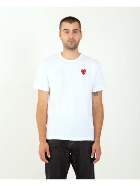 Comme des Garçons PLAY Stacked Red Heart Tee White