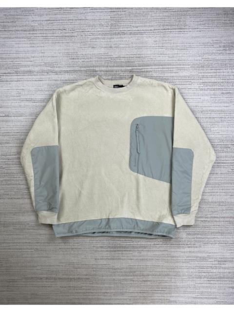 Other Designers Japanese Brand × Vintage - Vintage Craft Fleece Sweatshirt with Pale Gray Nylon Panels