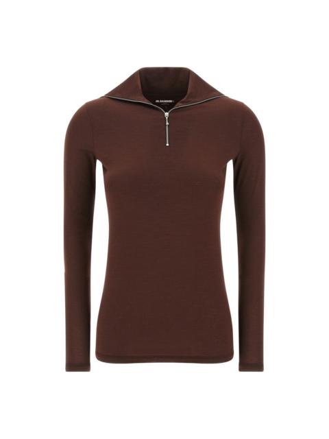 half-zip collar sweatshirt