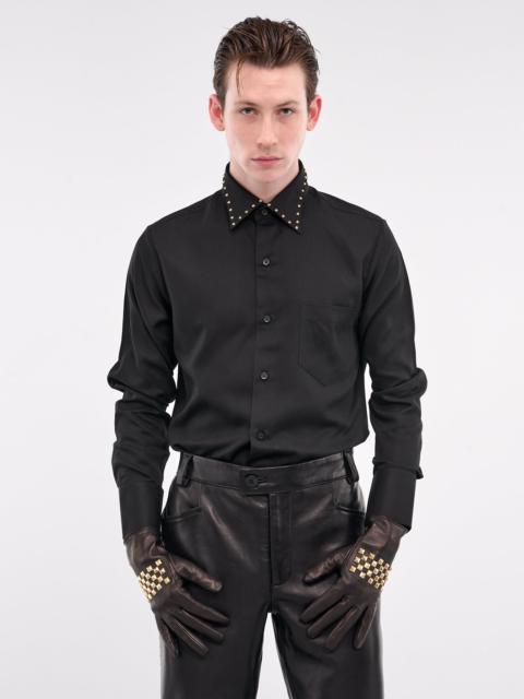 ERNEST W. BAKER Gold Studded Lamb Leather Gloves