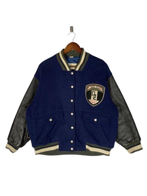 Other Designers Vintage Onze Tron Hair Half Leather Varsity Jacket Size L