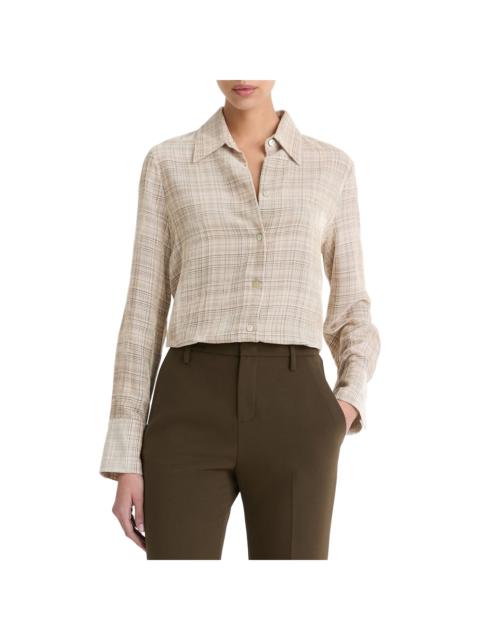 Vince Vince Textured Plaid Button-Down Shirt