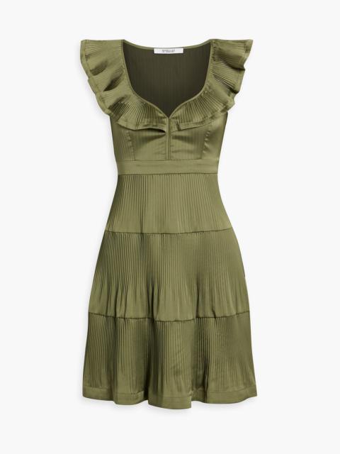 DEREK LAM 10 CROSBY Persis ruffled pleated satin-crepe mini dress