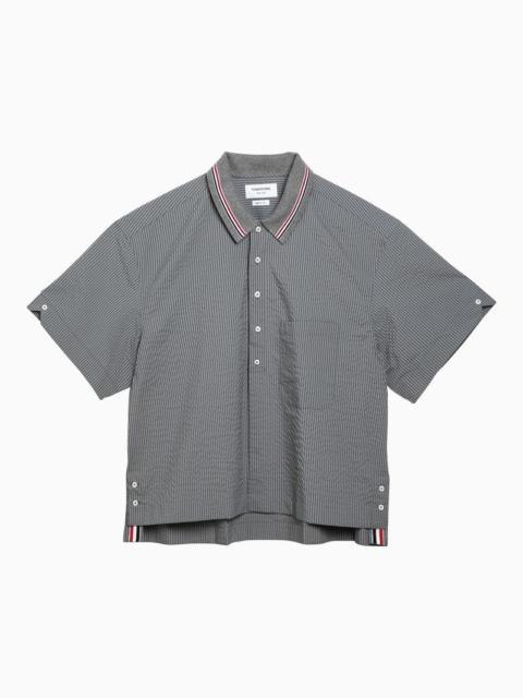 Thom Browne Grey Striped Short-Sleeved Shirt Men