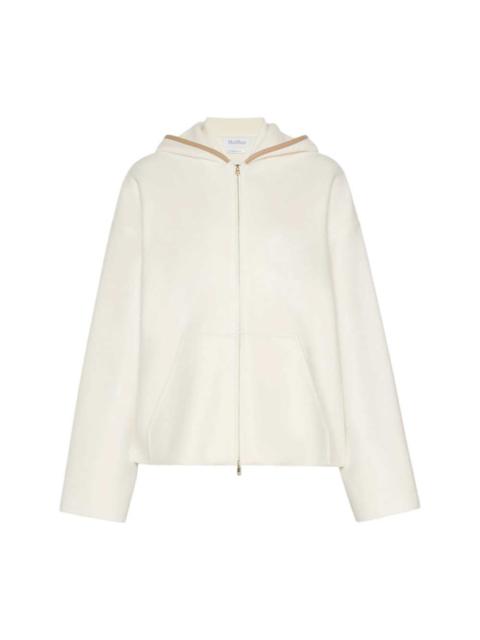 Max Mara Max Mara Women Wool And Cashmere Jersey Hooded Top - White