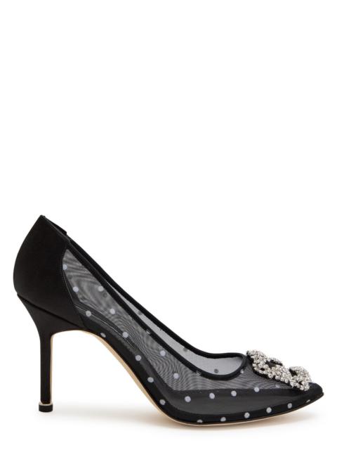Manolo Blahnik Manolo Blahnik Hangisi 90 Polka-dot Mesh Pumps