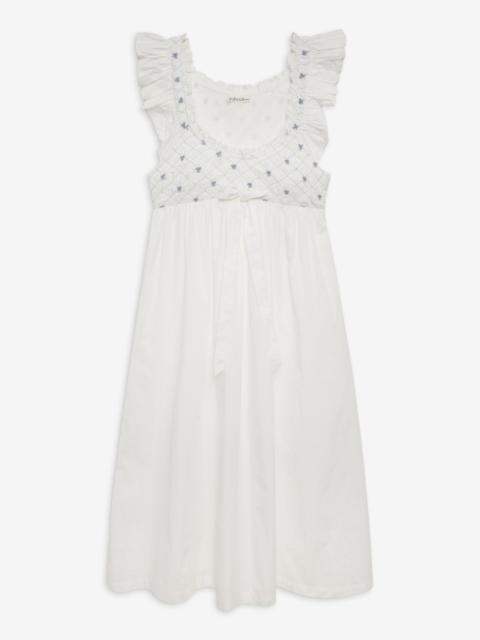For Love & Lemons Birdie Bow Smocked Midi Slip Dress