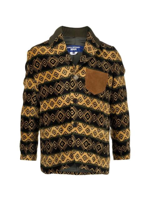 Junya Watanabe MAN geometric-pattern shawl-lapel jacket