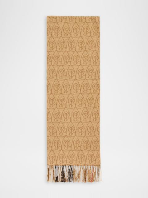 Burberry Men's Reversible B Charm and Giant Check Wool Scarf