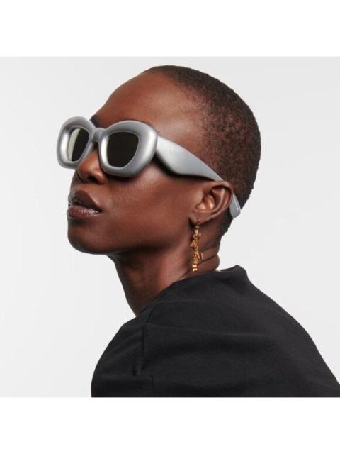 Loewe Loewe Women Sunglasses LW40117I 20C Metallized Silver Grey Smoke Mirror Cat Eye