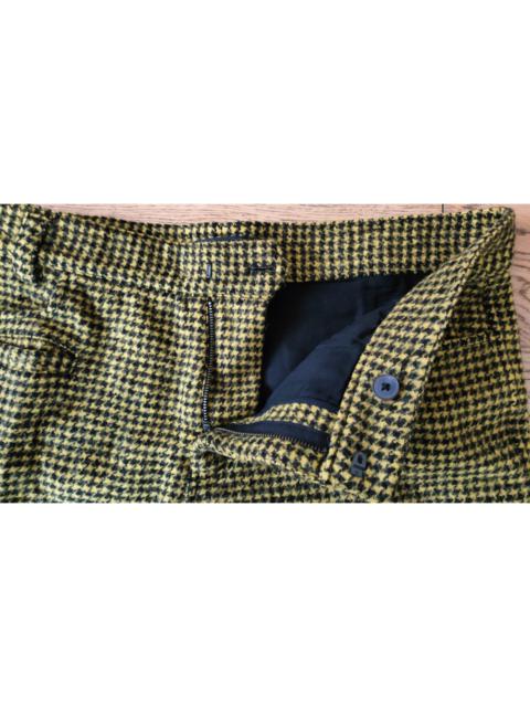 FW16 Yellow houndstooth wool cropped trousers