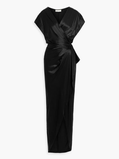 Other Designers Wrap-effect silk-satin gown
