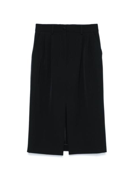 pleated midi skirt