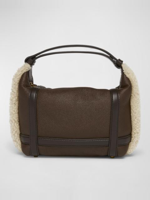 Wallace Mini Lamb Fur Top-Handle Bag