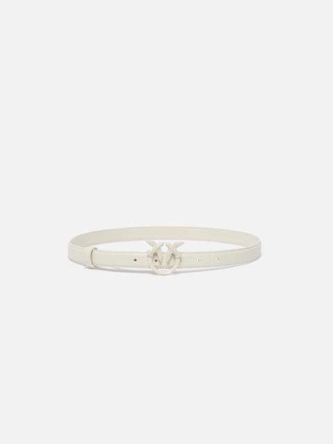 PINKO THIN COLOUR-BLOCK LOVE BIRDS LEATHER BELT 2CM