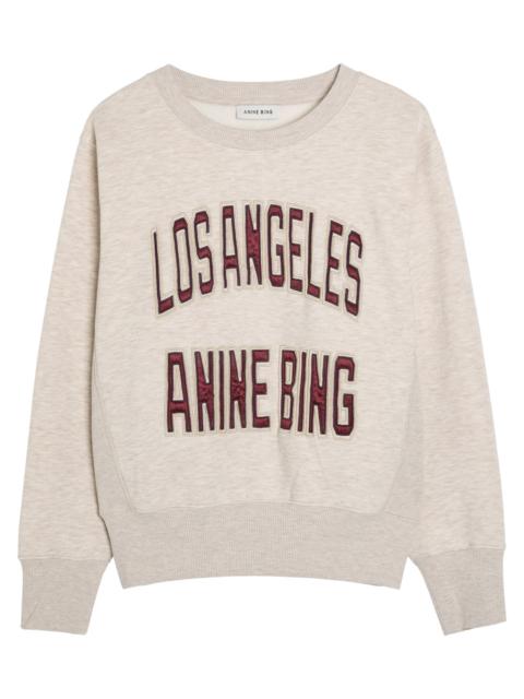 ANINE BING Anine Bing Harry Shrunken Logo-appliquéd Cotton Sweatshirt