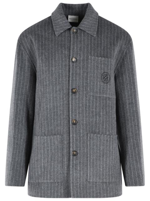 Drôle de Monsieur Drole De Monsieur Pinstripe Shirt Grey Wool Blend